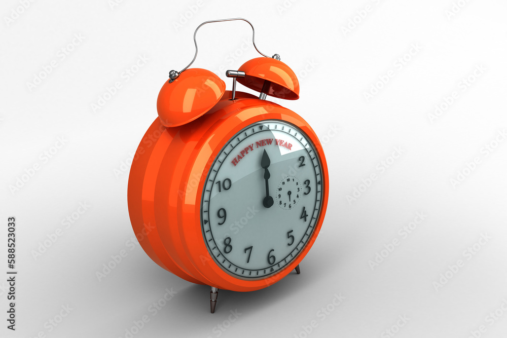 Poster digitally generated image of alarm clock
