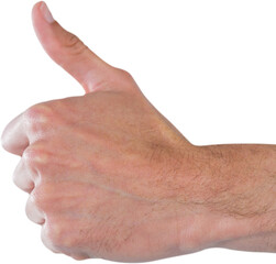 Cropped hand showing thumbs up 