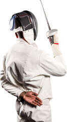 Sportsman in fencing suit