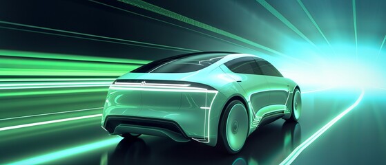 Eco-friendly car. Minimal negative impact on the environment. Alternative energy. Electricity or hybrid engines. Generative AI