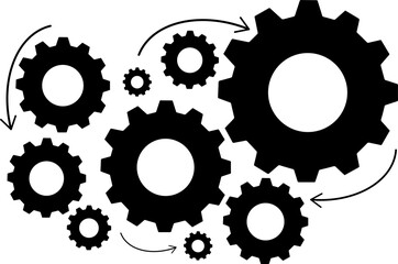 Gears on white background