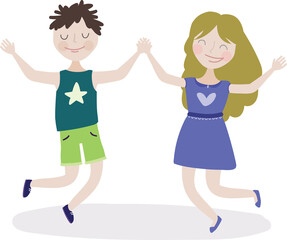 Illustration of childrens dancing