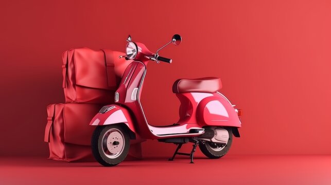 Fast scooter delivery service. Generative AI