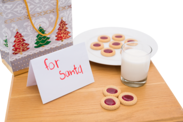 Milk and cookies left out for santa