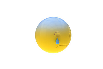 Three dimensional image of crying emoticon
