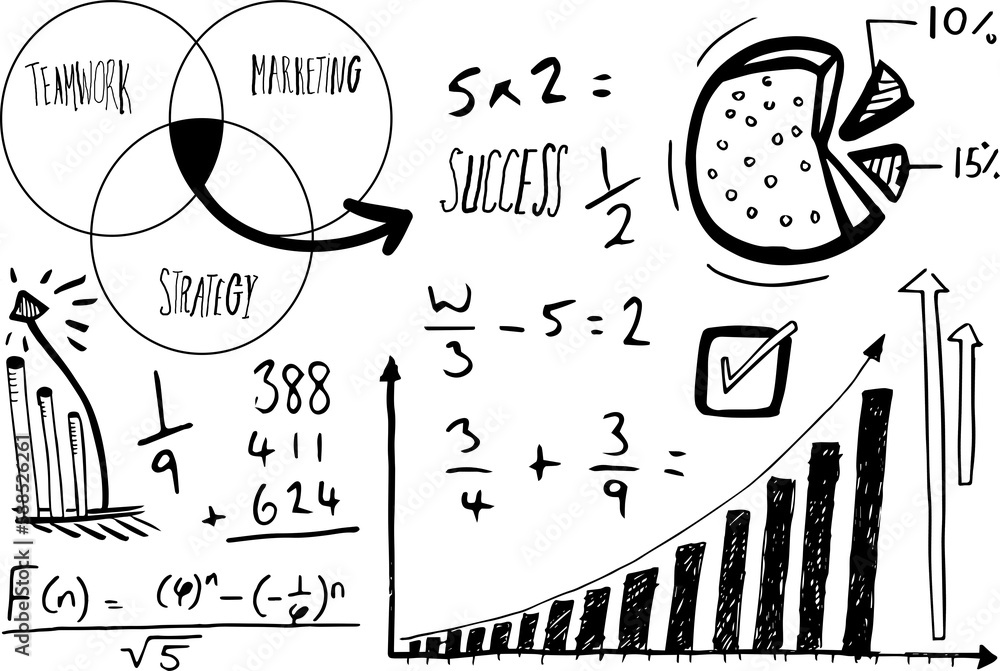 Poster graph and formulas with text