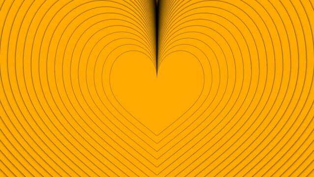 An Animation of Heart Shape in Yellow color