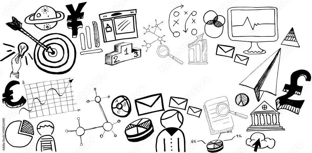 Aufkleber digitally generated image of business computer icons