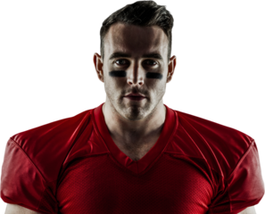 American football player looking at camera