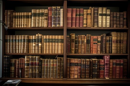 A shelf with many books on it Generative AI
