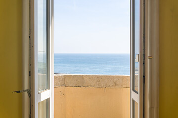 view from the window to the ocean