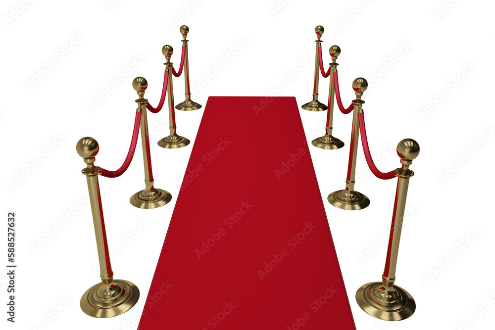 Poster high angle view of red carpet and queue barrier