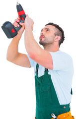 Handyman using power drill