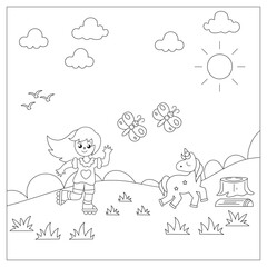 Fun animal coloring page for adults.
