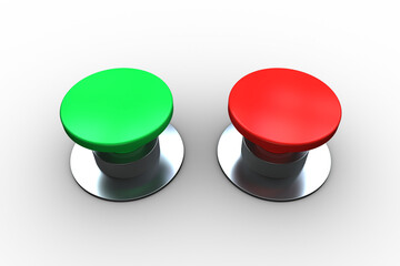 Red and green push buttons