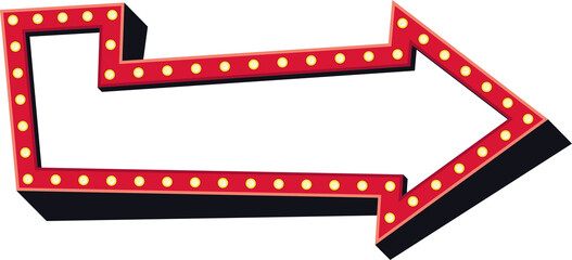 Electric Bulbs Billboard. Retro Arrow Light Frame