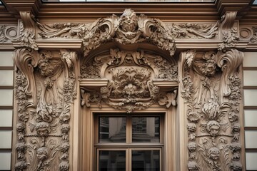 Obraz premium A building with carvings on the side Generative AI