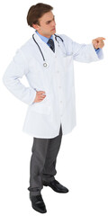 Fototapeta premium Young doctor pointing