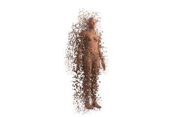 Full length of brown pixelated 3d woman