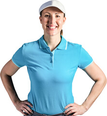 Sportswoman posing on black background