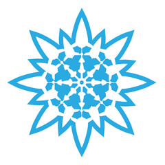 Delicate digital blue snowflake design