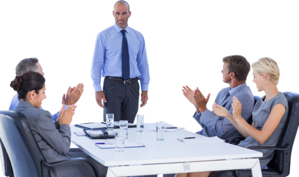 Business people applauding during meeting - Powered by Adobe