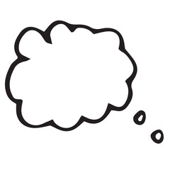 Thought bubble icon over white background