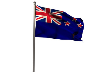Naklejka premium New Zealand flag waving on pole
