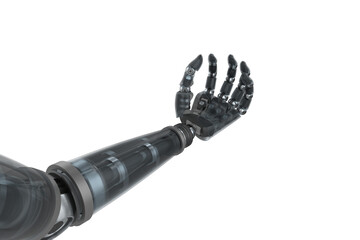Illustration of black cyborg hand