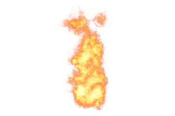 Fire against white background
