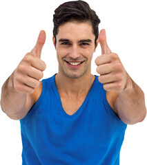 Male athlete posing on white background