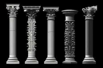 Obraz premium A row of antique vases Generative AI