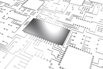 Fototapeta premium Digitally generated image of circuit board