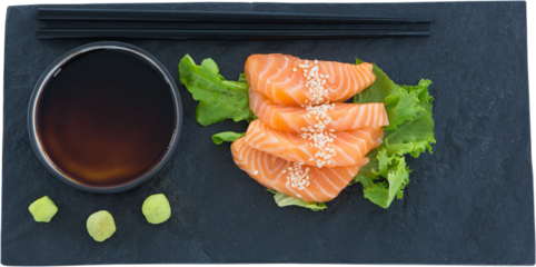 Close up of salmon in plate