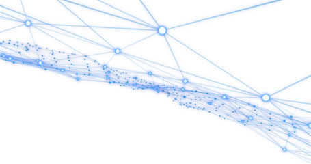 Blue atomic structure against white background