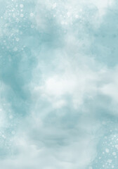 Mint abstract watercolor texture background. Green watercolour brush pattern. Pastel color background in paper art style.