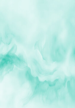 Mint abstract watercolor texture background. Green watercolour brush pattern. Pastel color background in paper art style.