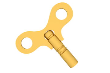 Digitally generated shiny gold key