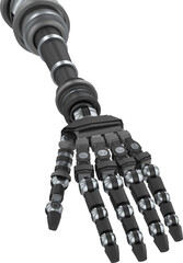 Close up of metallic robotic hand
