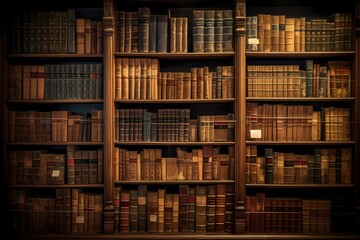 A large library with many books on shelves Generative AI