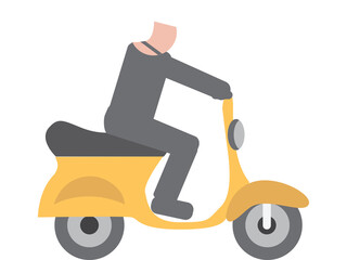 Man riding motor scooter