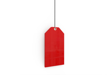 Composite image of blank red sale tag
