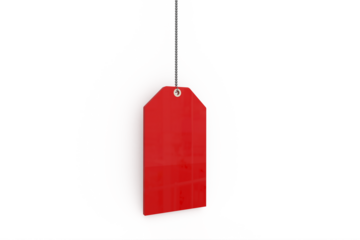 Composite image of blank red sale tag