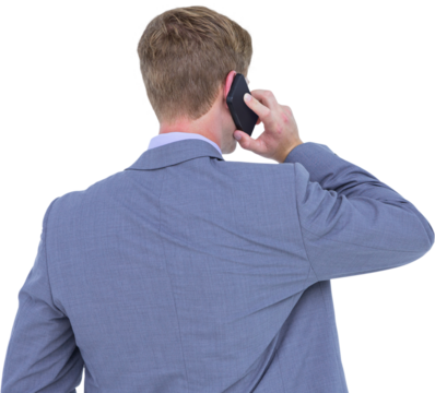 Back turned businessman on the phone - Powered by Adobe