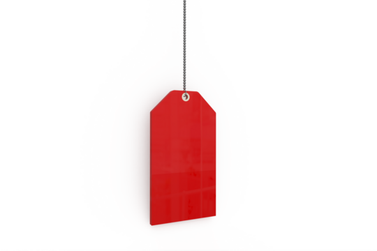 Composite image of blank red sale tag