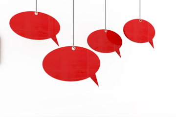 Digital composite image of speech bubble shape sale tags