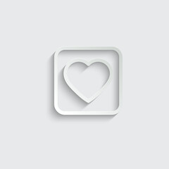 heart button vector icon love sign