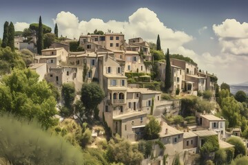 A large building with trees in front of it Generative AI