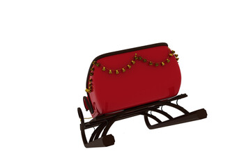 Digital image of Red Christmas sledge