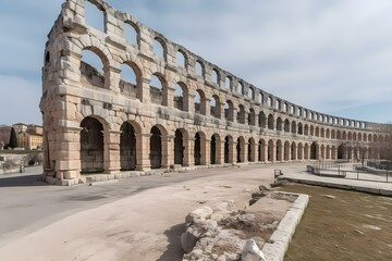 A large stone building with many steps Generative AI